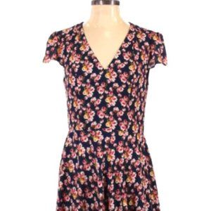 Betsey Johnson Navy Floral Skater Dress size 10